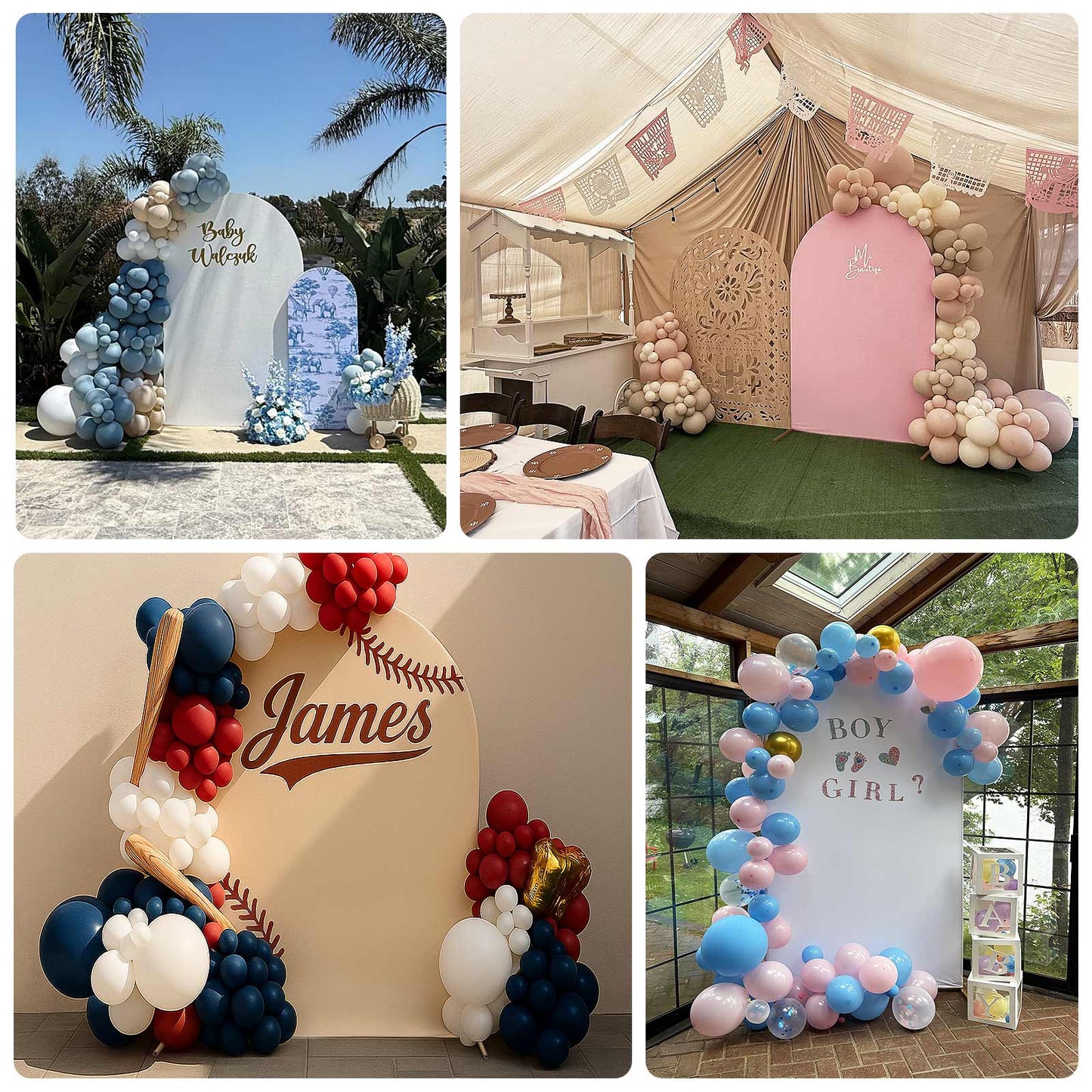 8ft Matte Black Spandex Fitted Wedding Arch Cover For Round Top Chiara Backdrop Stand