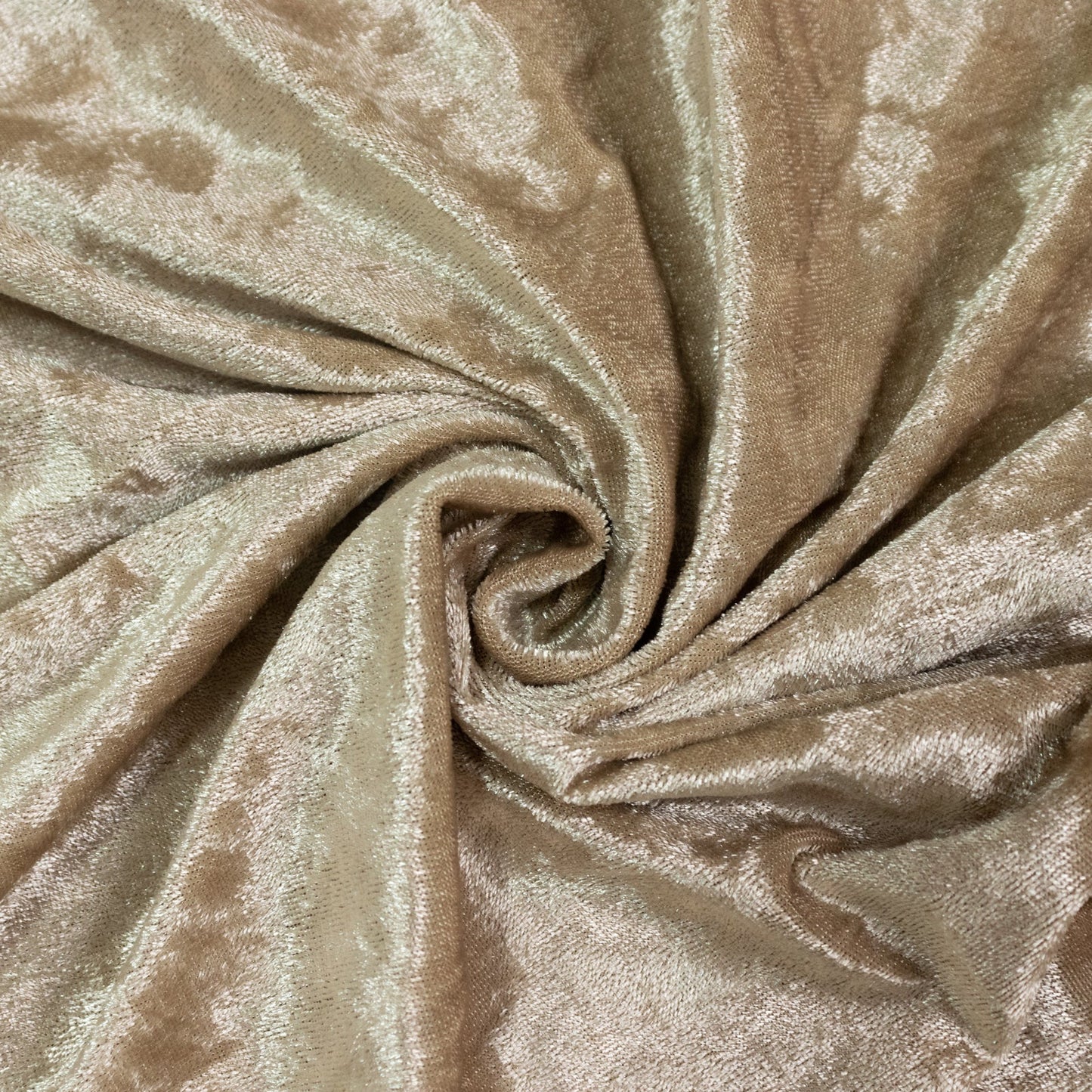 Set of 3 Beige Crushed Velvet Chiara Backdrop Stand Covers For Round Top Wedding Arches - 5ft, 6ft, 7ft