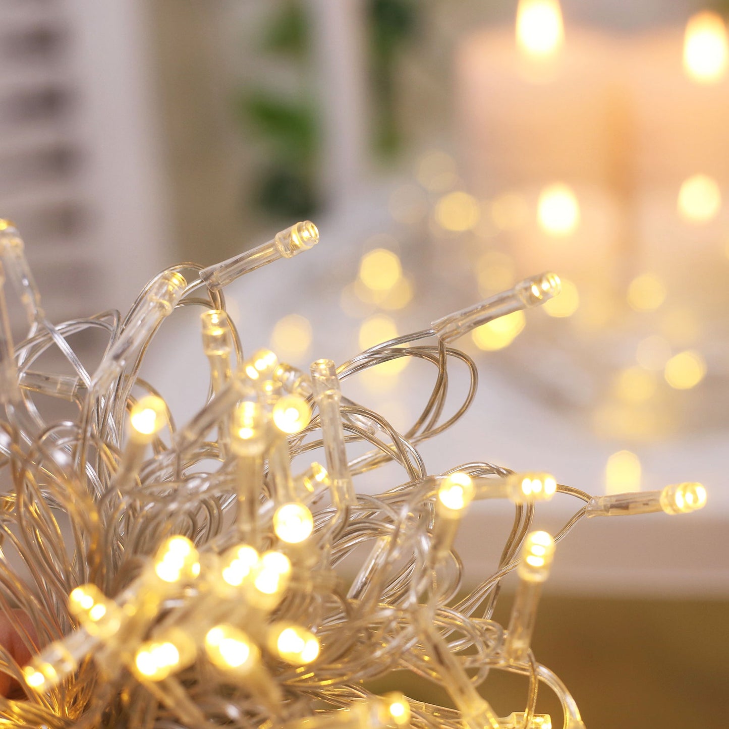 LED Curtain Fairy Lights 10ft x 40ft â€“ Warm White 1200 LED Plug-In String Lights, 8 Modes, End-to-End Connectable, Indoor/Outdoor Use