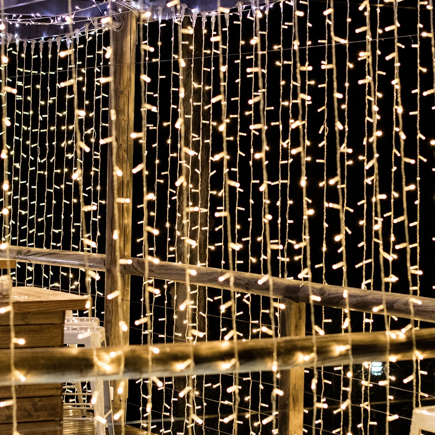 LED Curtain Fairy Lights 10ft x 50ft â€“ Warm White 1500 LED Plug-In String Lights, 8 Modes, End-to-End Connectable, Indoor/Outdoor Use