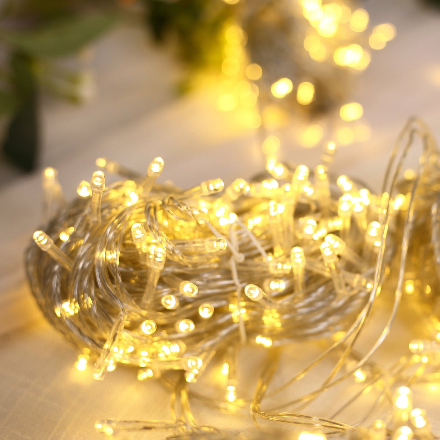 LED Curtain Fairy Lights 10ft x 50ft â€“ Warm White 1500 LED Plug-In String Lights, 8 Modes, End-to-End Connectable, Indoor/Outdoor Use