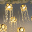 LED Hanging Crystal String Lights â€“ Gold Oval Frame with Teardrop Pendants, Warm White Plug-in Chandelier DÃ©cor