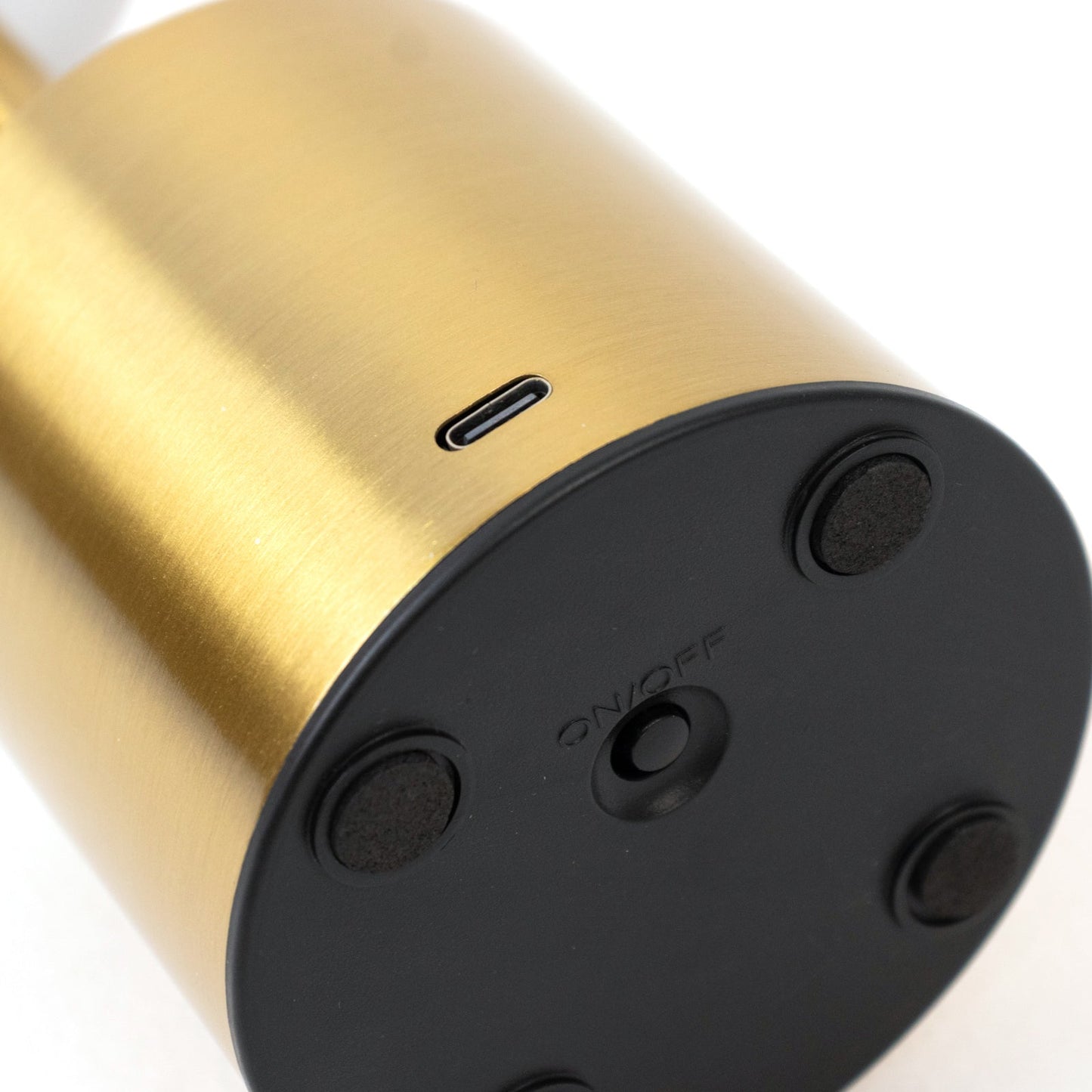 Gold Metal LED Table Lamp â€“ 8" Cordless USB Rechargeable, Dimmable Touch-Control Night Light, Modern Minimalist Design