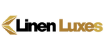 Logo of Linen Luxes with a gold and black design on a white background

