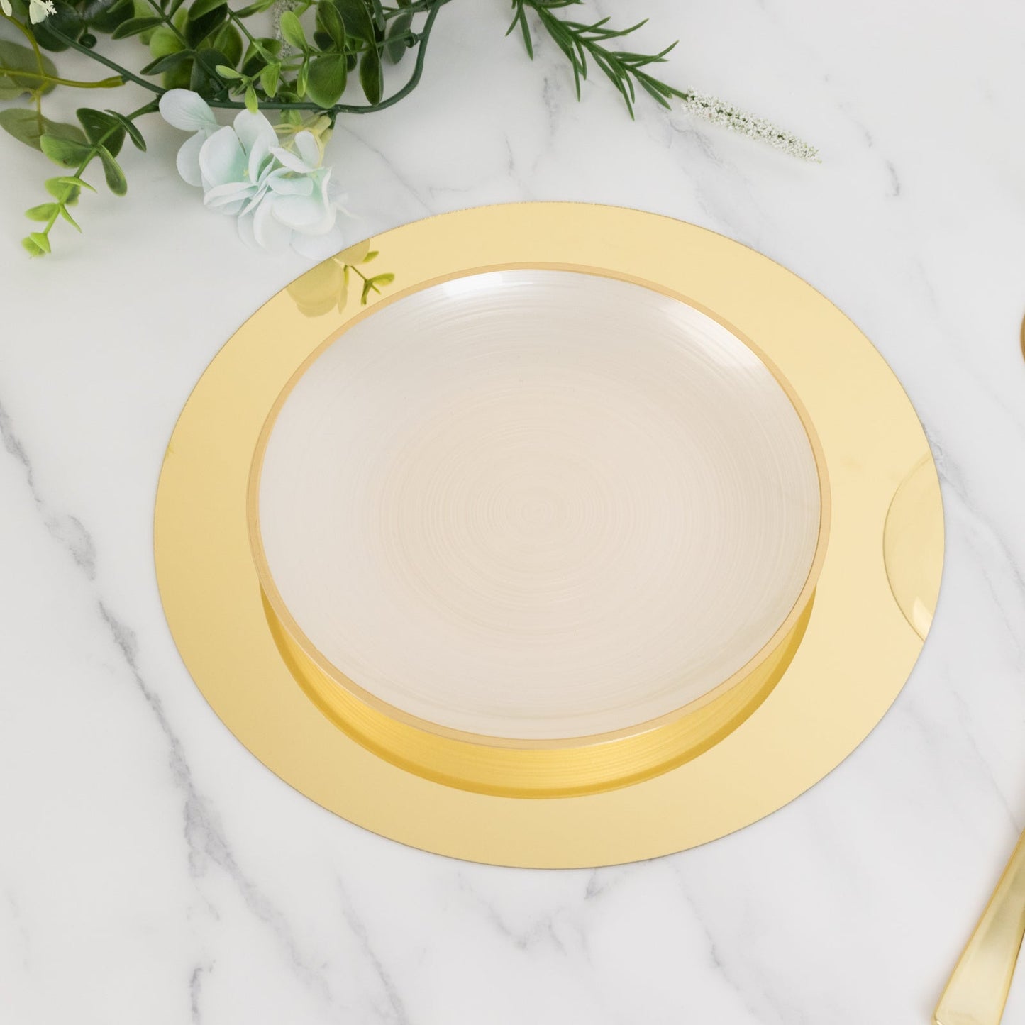 10-Pack Candle Plate Centerpiece Bases Circle Acrylic Mirror Tray Gold Round - Event Decor 10"