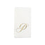 100 Paper Dinner Napkins White with Gold Foil Monogram "P" â€“ 8"x4" Folded, Disposable Party Napkins