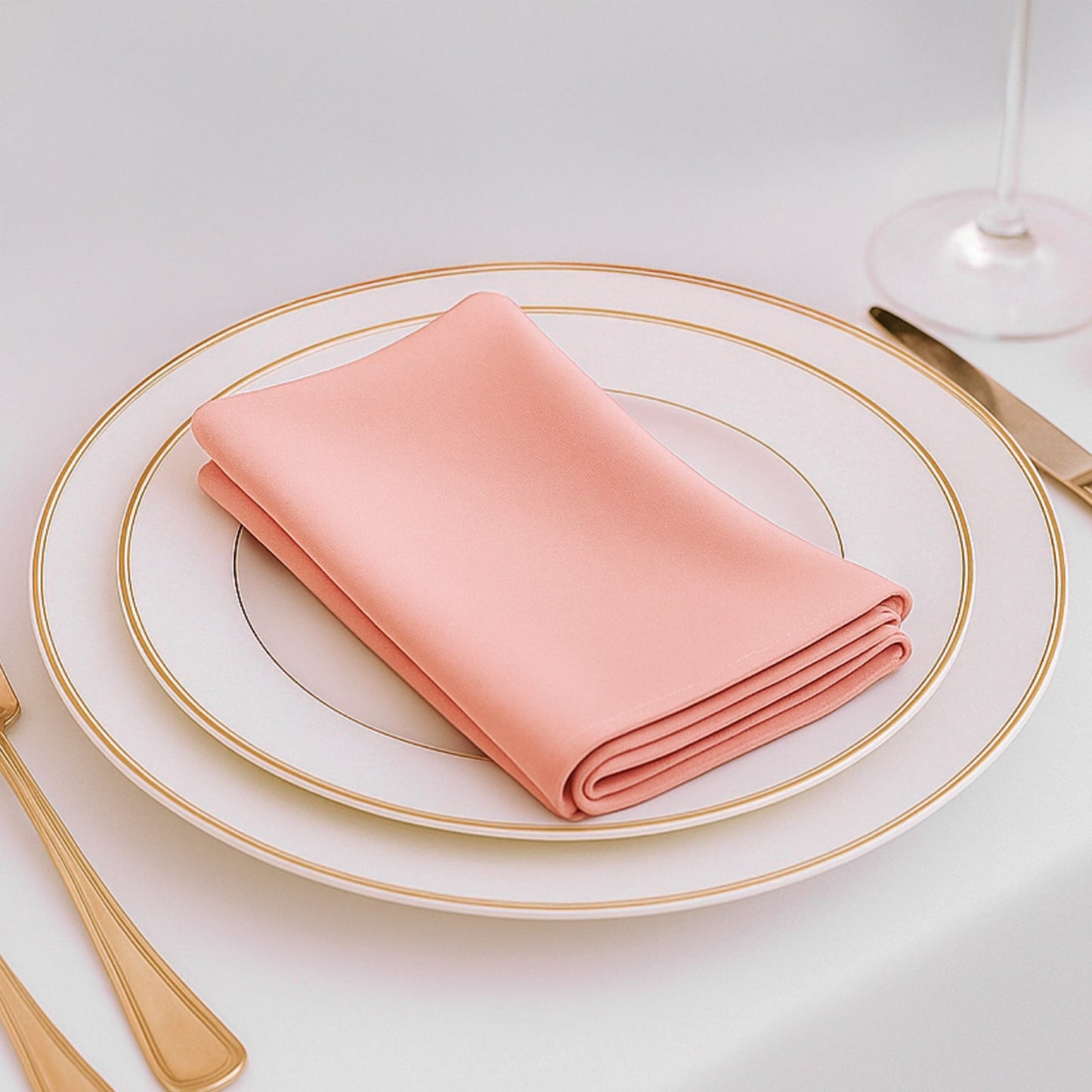 5 Pack Dusty Rose Scuba Napkins â€“ 17"x17", Wrinkle-Free & Stain Resistant Cloth Napkins