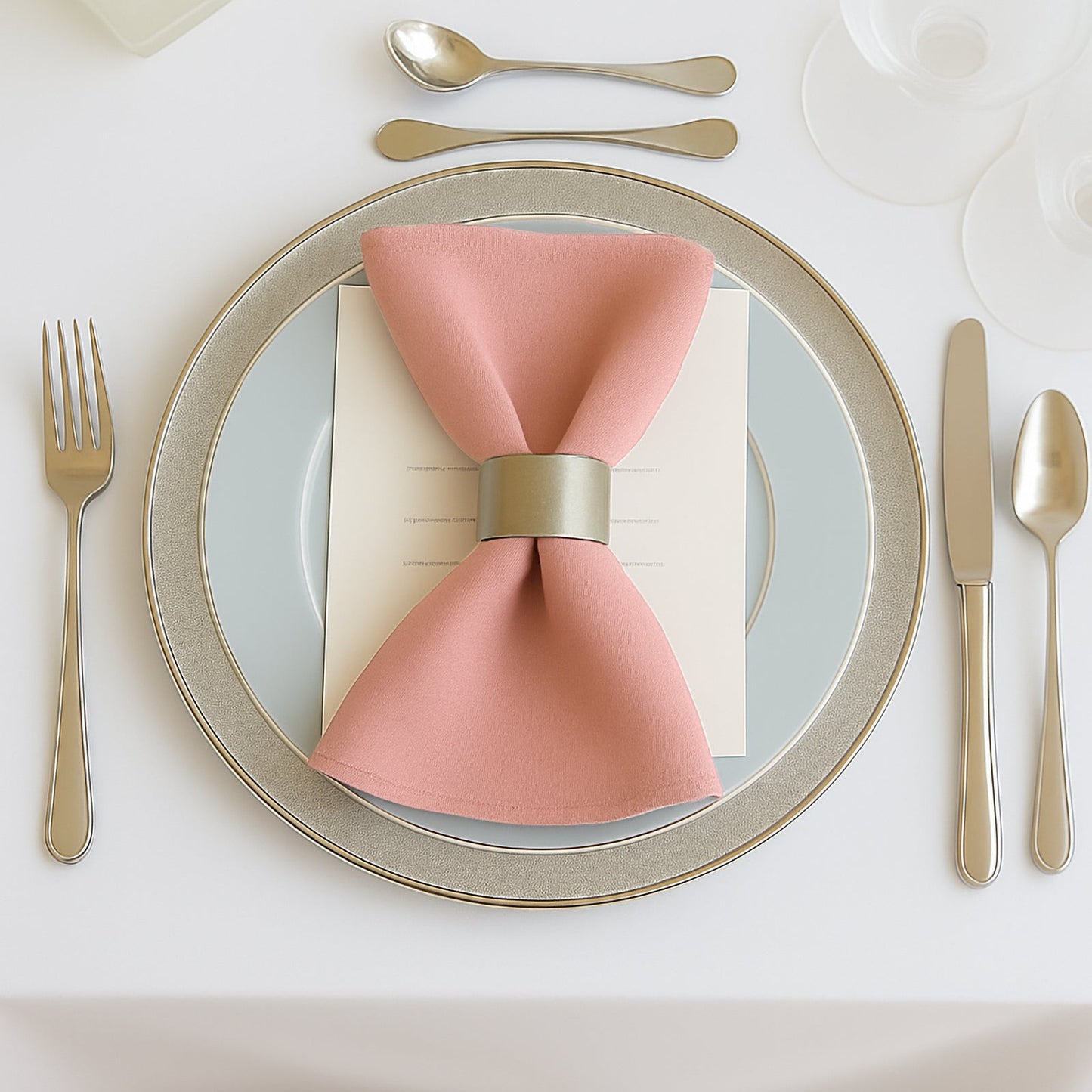 5 Pack Dusty Rose Scuba Napkins â€“ 17"x17", Wrinkle-Free & Stain Resistant Cloth Napkins