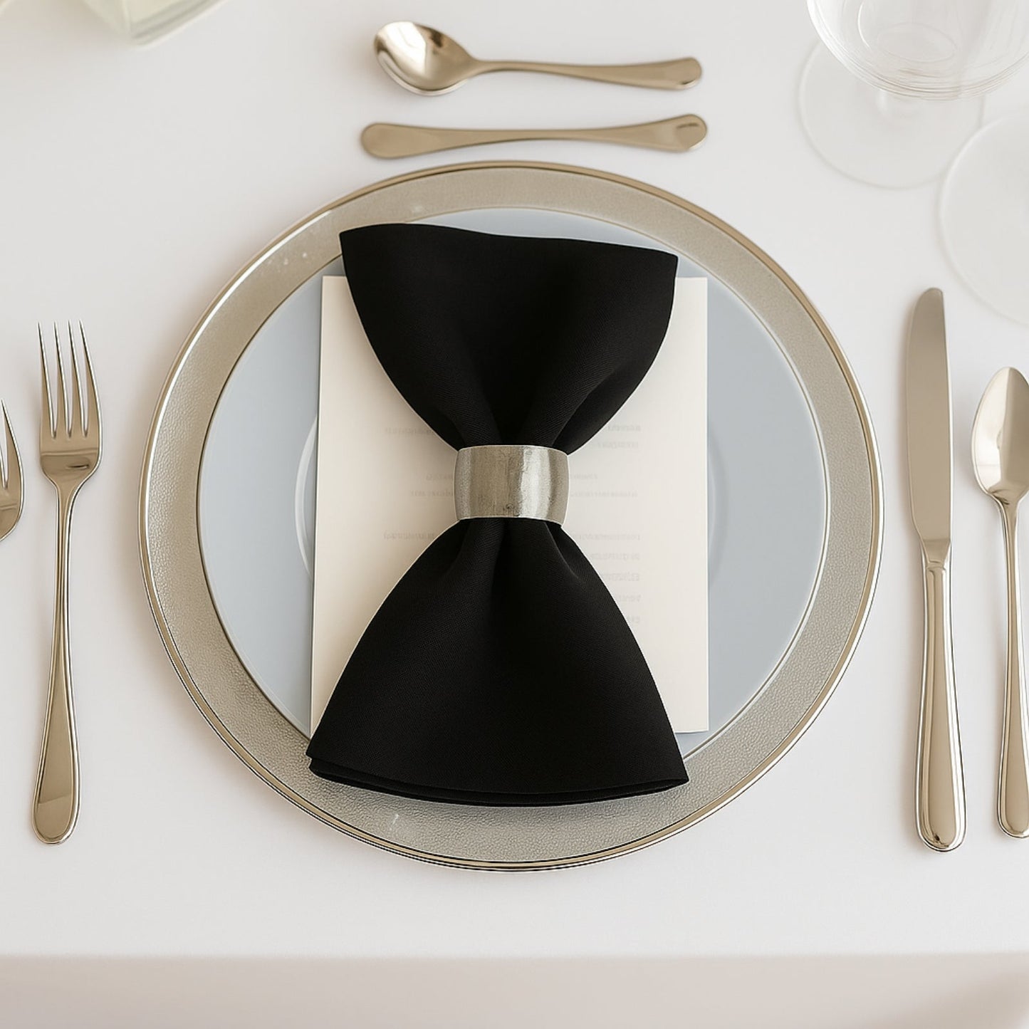 5 Pack Black Scuba Napkins â€“ 17"x17", Wrinkle-Free & Stain Resistant Cloth Napkins