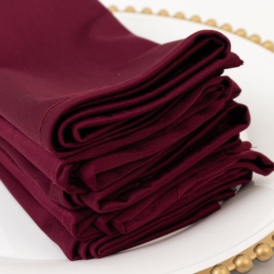 5 Pack Burgundy Scuba Napkins â€“ 17"x17", Wrinkle-Free & Stain Resistant Cloth Napkins