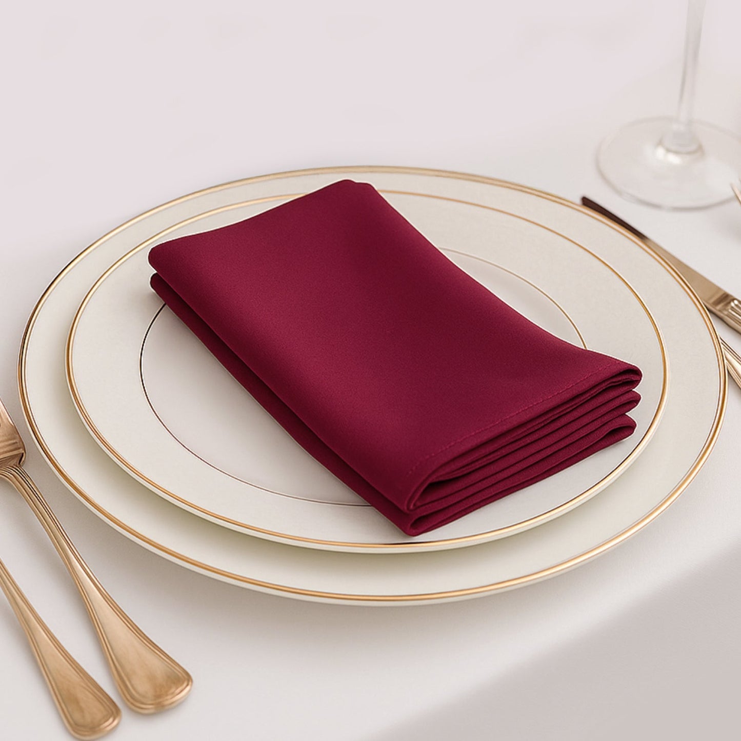 5 Pack Burgundy Scuba Napkins â€“ 17"x17", Wrinkle-Free & Stain Resistant Cloth Napkins