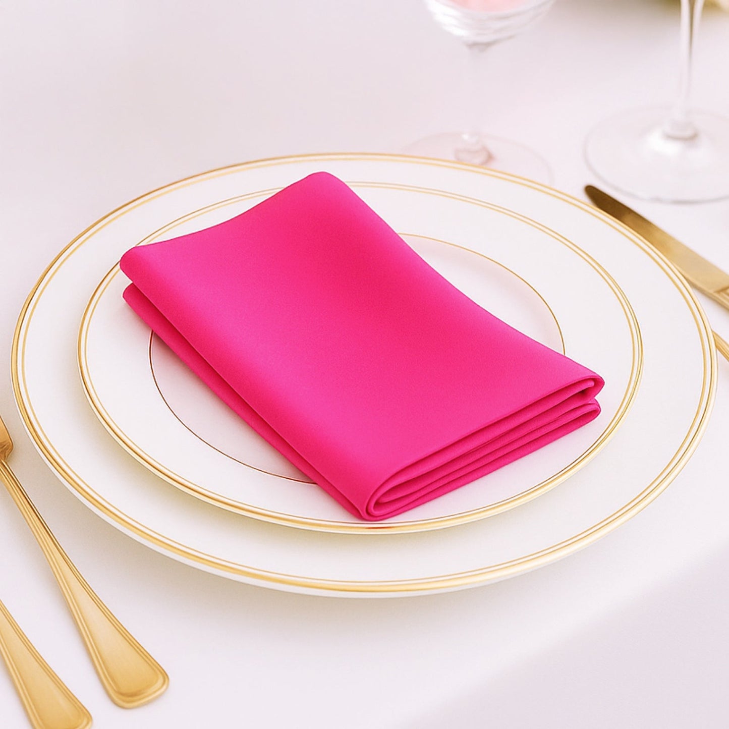 5 Pack Fuchsia Scuba Napkins â€“ 17"x17", Wrinkle-Free & Stain Resistant Cloth Napkins