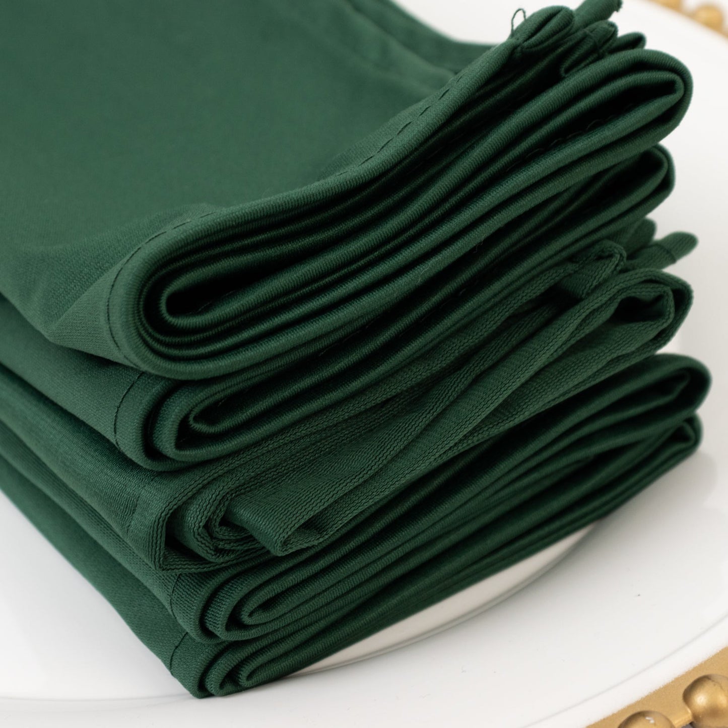 5 Pack Hunter Emerald Green Scuba Napkins â€“ 17"x17", Wrinkle-Free & Stain Resistant Cloth Napkins