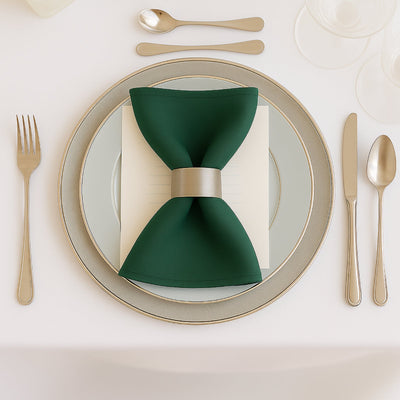 5 Pack Hunter Emerald Green Scuba Napkins â€“ 17"x17", Wrinkle-Free & Stain Resistant Cloth Napkins