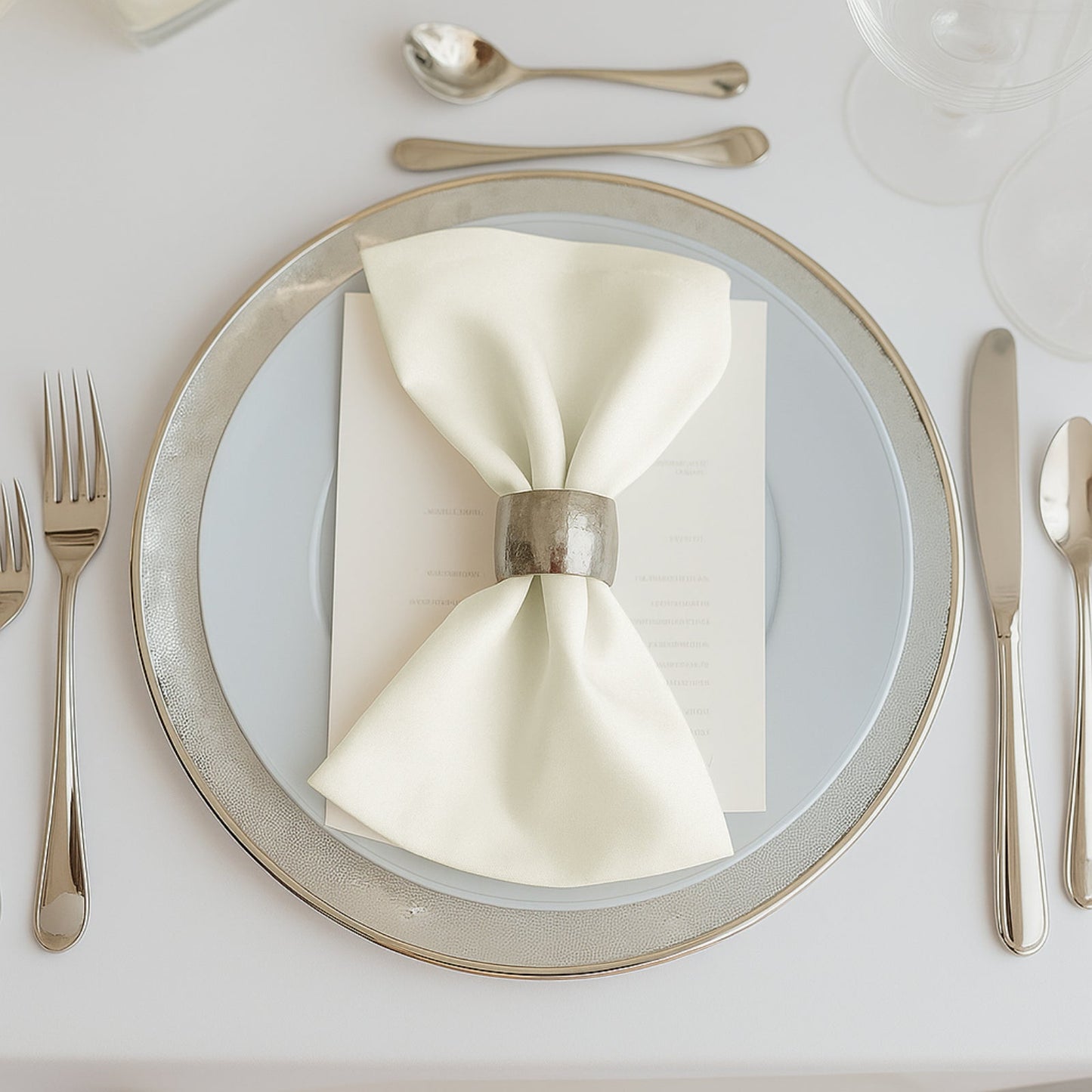 5 Pack Ivory Scuba Napkins â€“ 17"x17", Wrinkle-Free & Stain Resistant Cloth Napkins