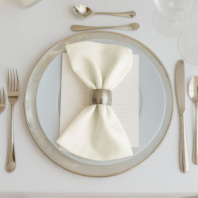 5 Pack Ivory Scuba Napkins â€“ 17"x17", Wrinkle-Free & Stain Resistant Cloth Napkins