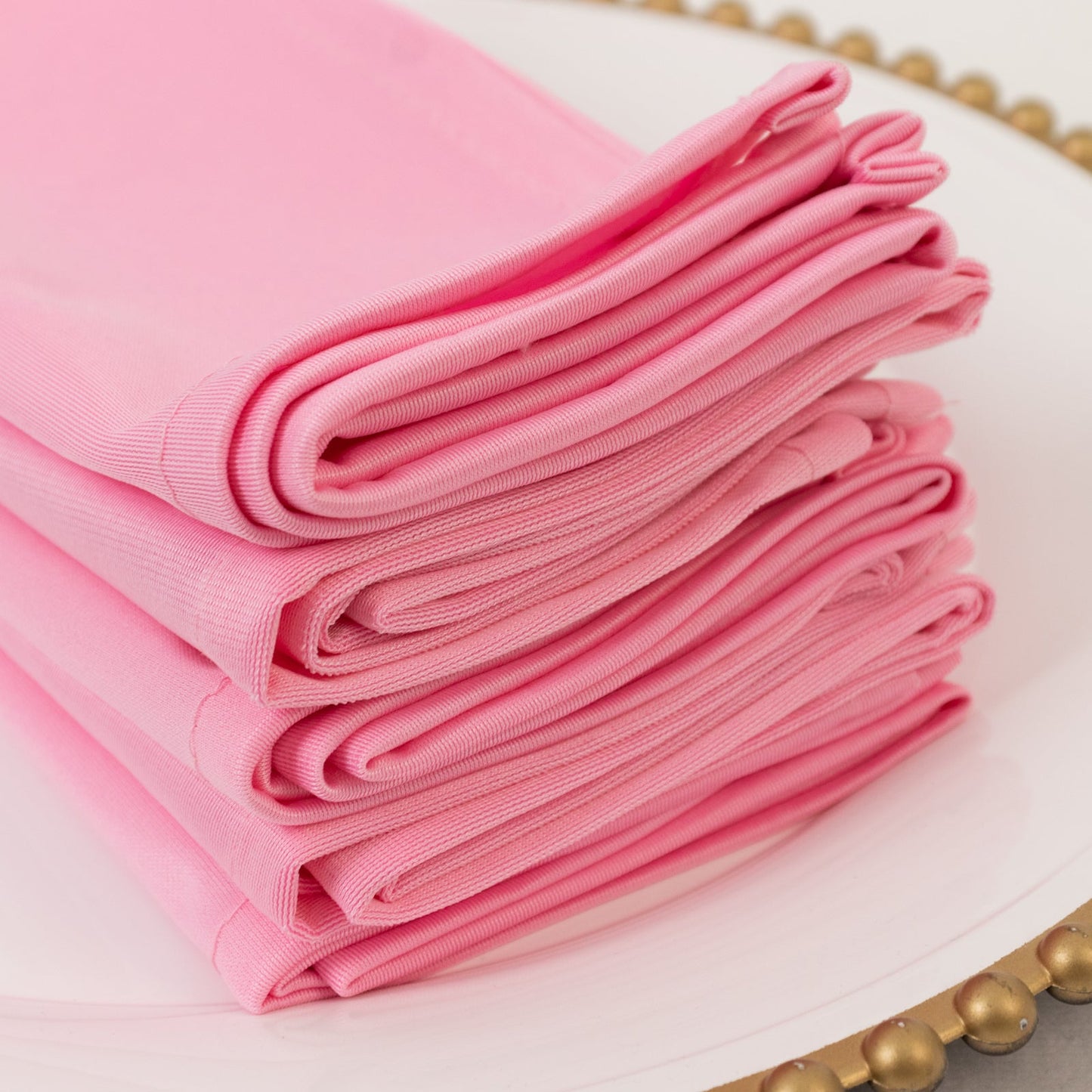 5 Pack Pink Scuba Napkins â€“ 17"x17", Wrinkle-Free & Stain Resistant Cloth Napkins