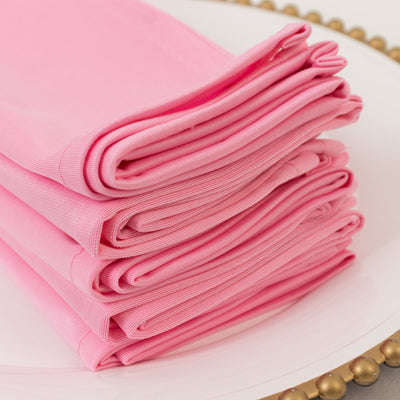5 Pack Pink Scuba Napkins â€“ 17"x17", Wrinkle-Free & Stain Resistant Cloth Napkins