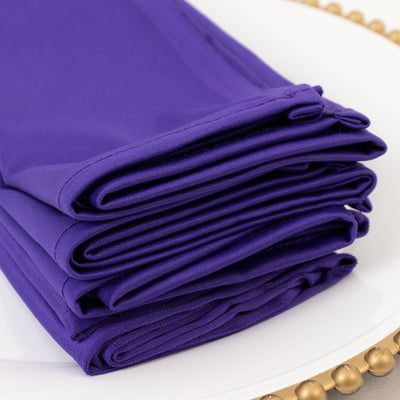5 Pack Purple Scuba Napkins â€“ 17"x17", Wrinkle-Free & Stain Resistant Cloth Napkins