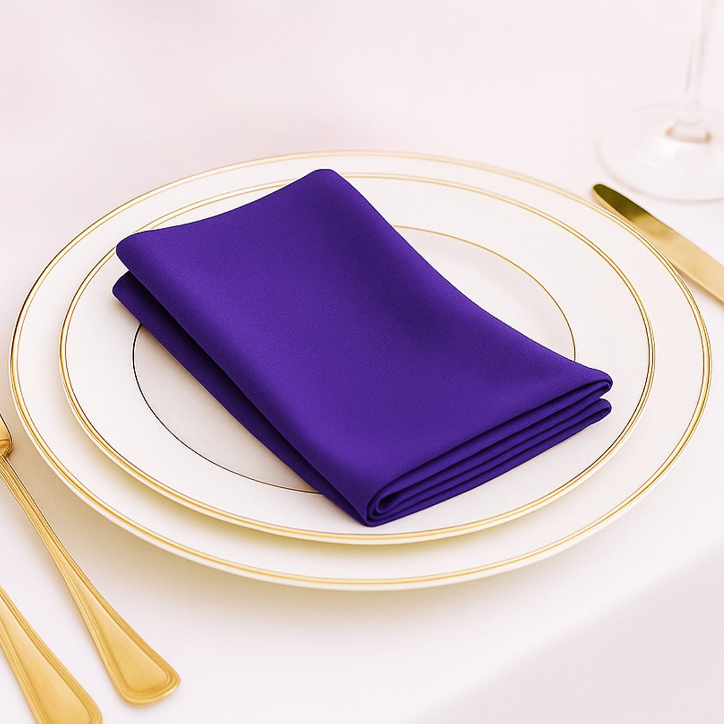 5 Pack Purple Scuba Napkins â€“ 17"x17", Wrinkle-Free & Stain Resistant Cloth Napkins