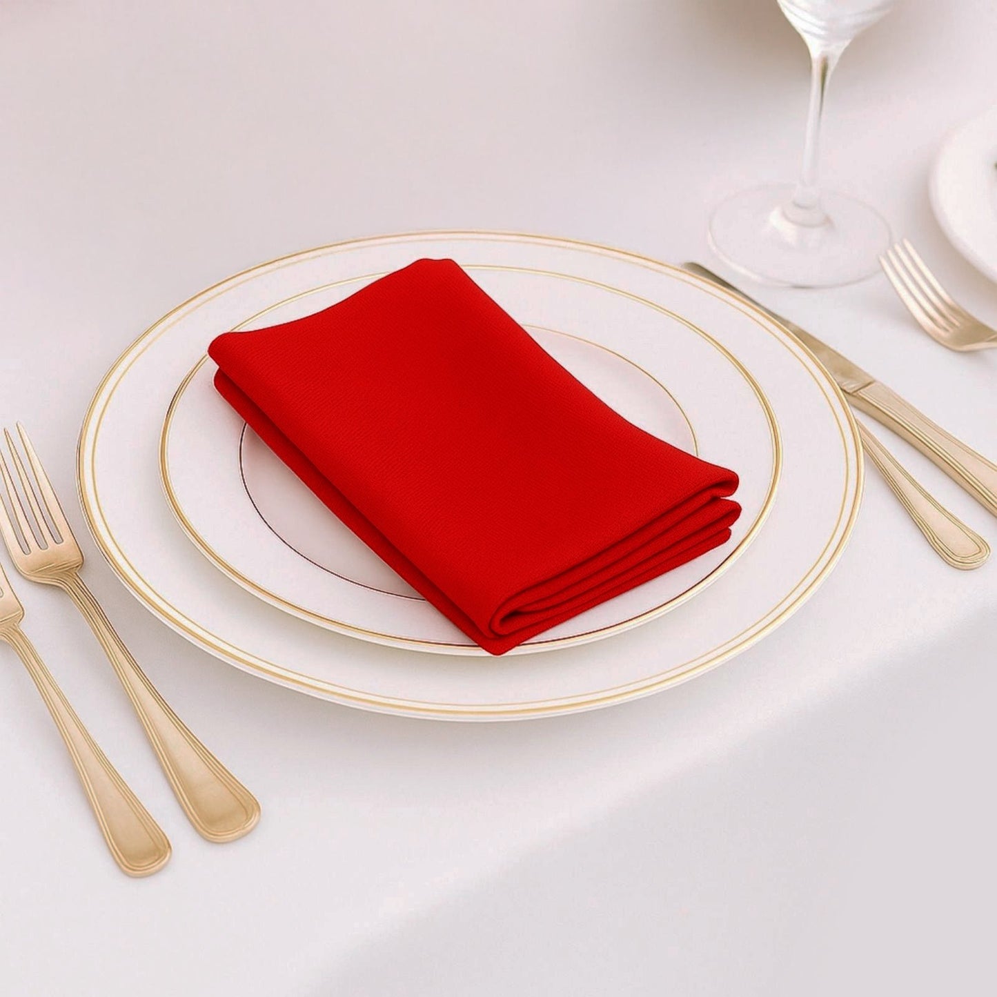 5 Pack Red Scuba Napkins â€“ 17"x17", Wrinkle-Free & Stain Resistant Cloth Napkins