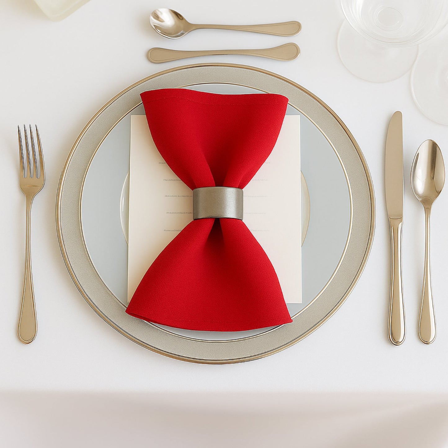 5 Pack Red Scuba Napkins â€“ 17"x17", Wrinkle-Free & Stain Resistant Cloth Napkins