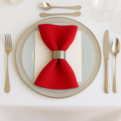 5 Pack Red Scuba Napkins â€“ 17"x17", Wrinkle-Free & Stain Resistant Cloth Napkins