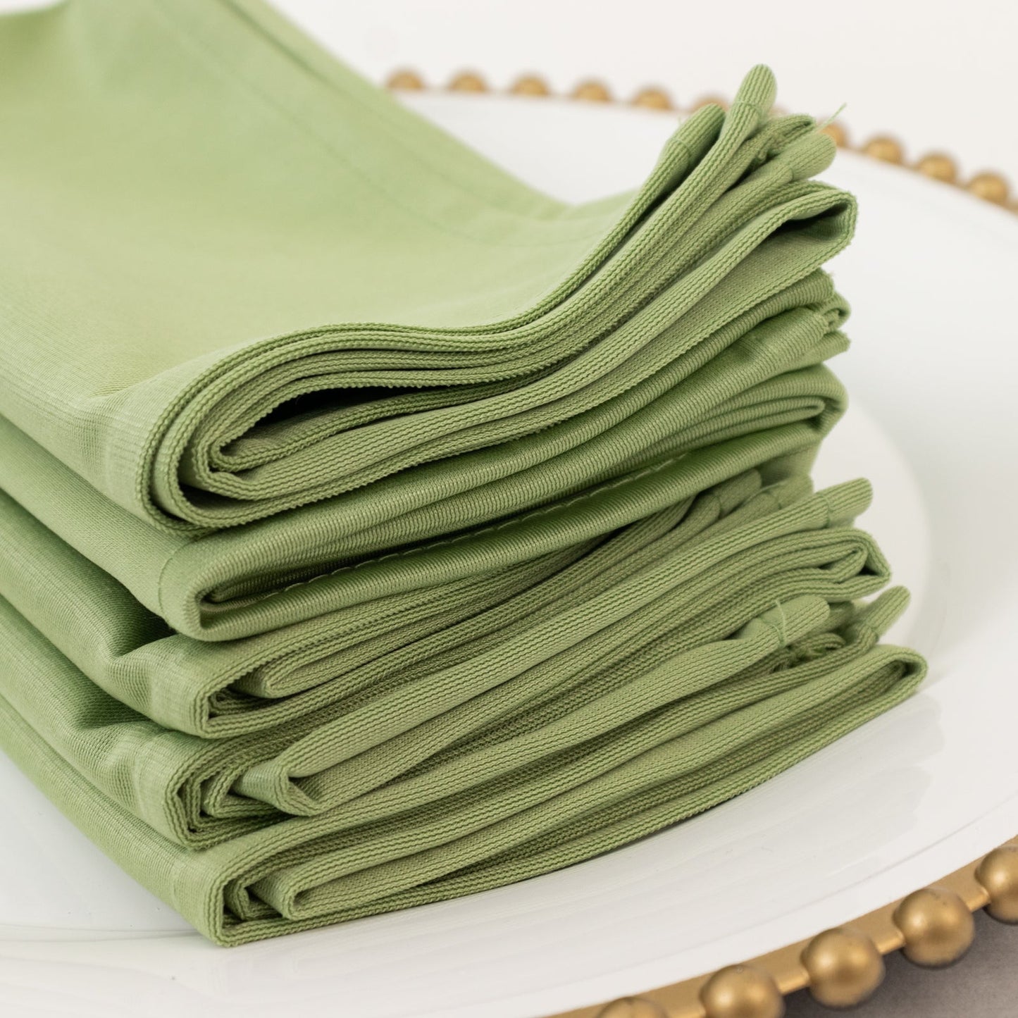 5 Pack Sage Green Scuba Napkins â€“ 17"x17", Wrinkle-Free & Stain Resistant Cloth Napkins