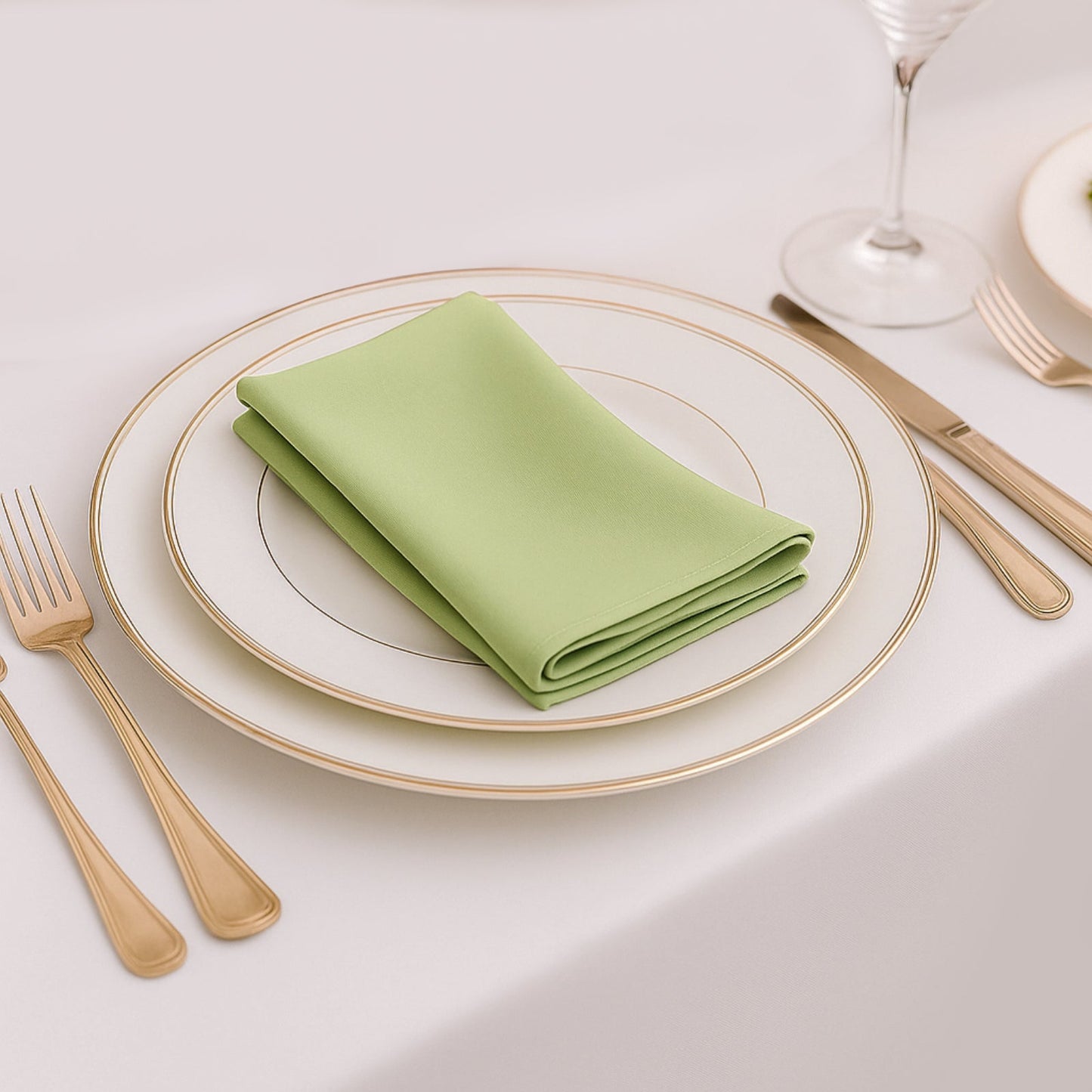 5 Pack Sage Green Scuba Napkins â€“ 17"x17", Wrinkle-Free & Stain Resistant Cloth Napkins