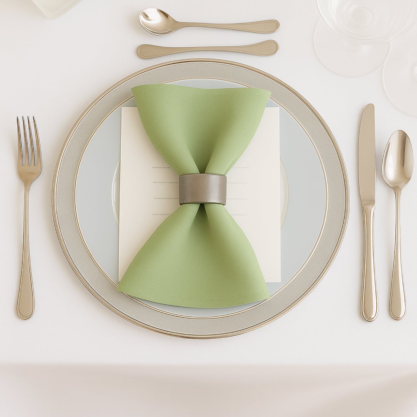 5 Pack Sage Green Scuba Napkins â€“ 17"x17", Wrinkle-Free & Stain Resistant Cloth Napkins