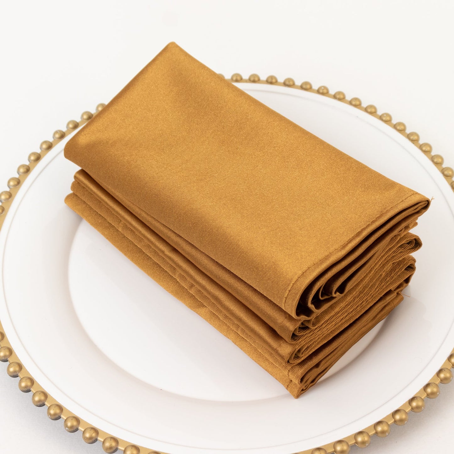5 Pack Shimmer Gold Scuba Napkins â€“ 17"x17" Wrinkle-Free & Stain-Resistant Cloth Table Napkins