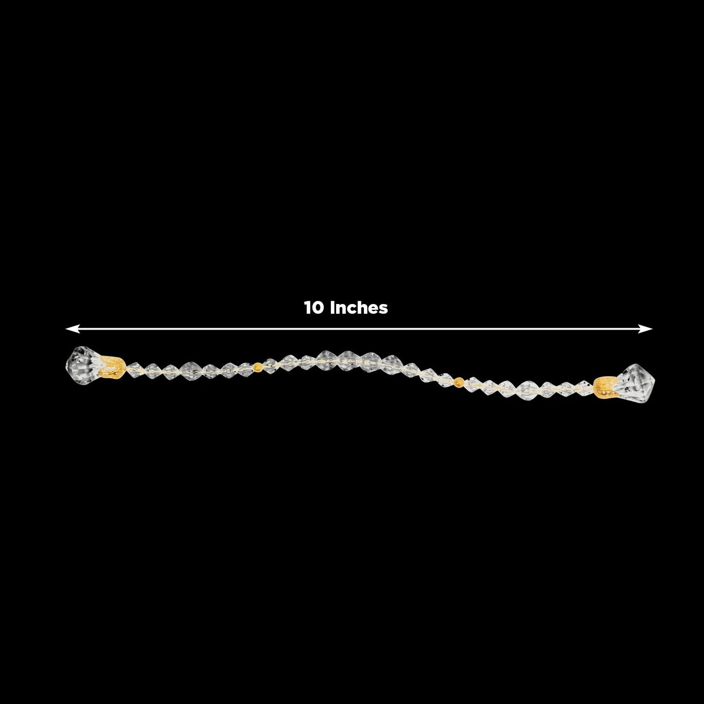 10 Pack Clear Crystal Beaded Napkin Rings with Gold Accents, 10" Elegant Decorative Table Accessories and Sash Holders