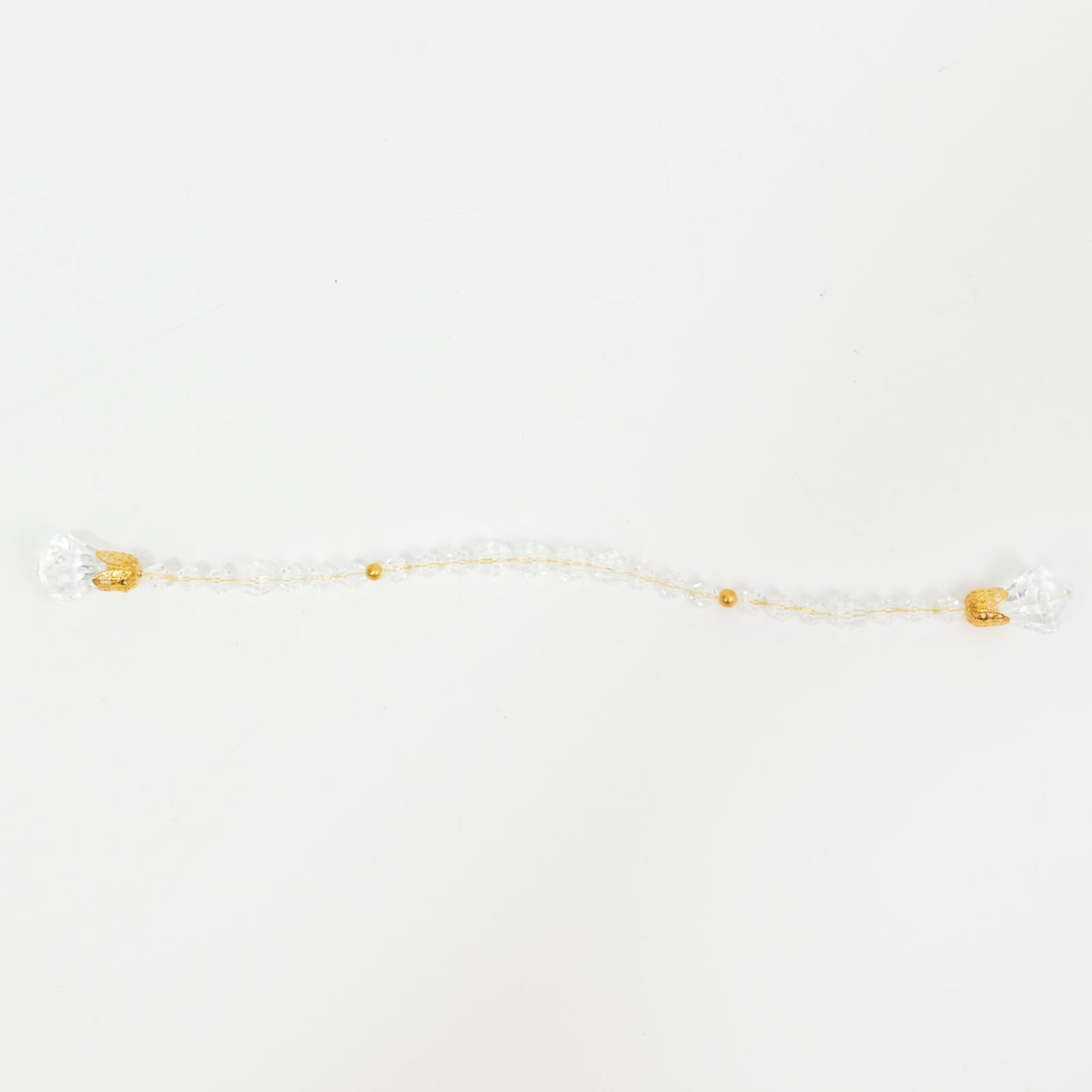 10 Pack Clear Crystal Beaded Napkin Rings with Gold Accents, 10" Elegant Decorative Table Accessories and Sash Holders