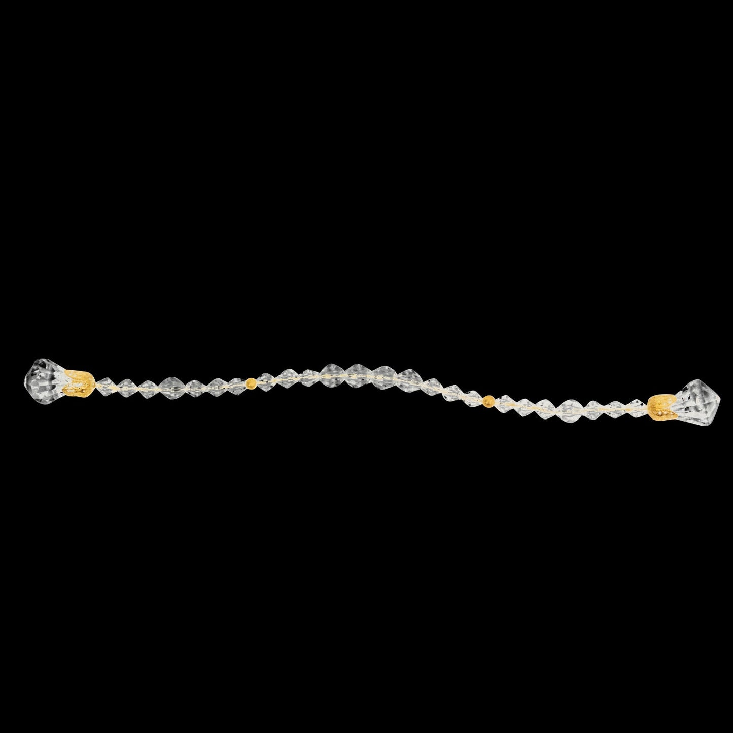 10 Pack Clear Crystal Beaded Napkin Rings with Gold Accents, 10" Elegant Decorative Table Accessories and Sash Holders