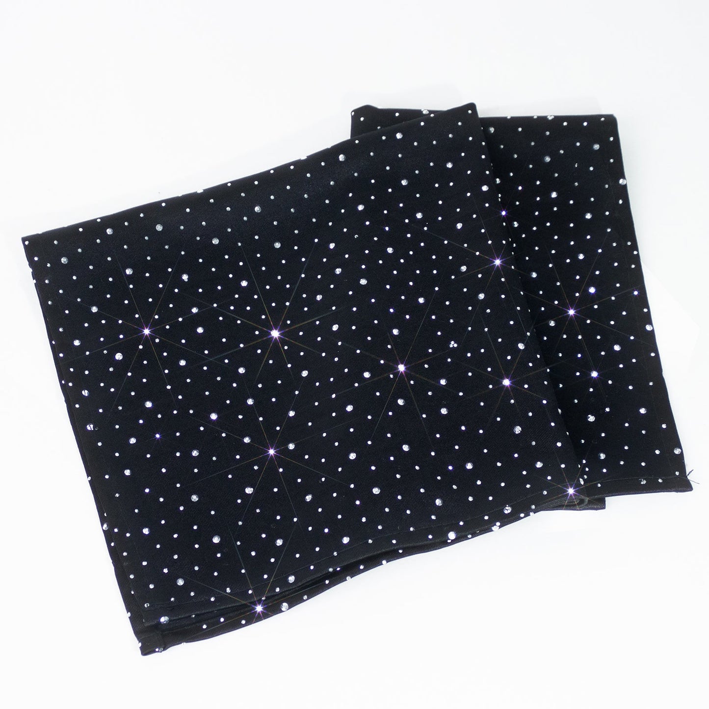 5-Pack Black Scuba Polyester Napkins with Rhinestone Accents â€“ 20"x20" Wrinkle-Free Reusable Cloth Napkins