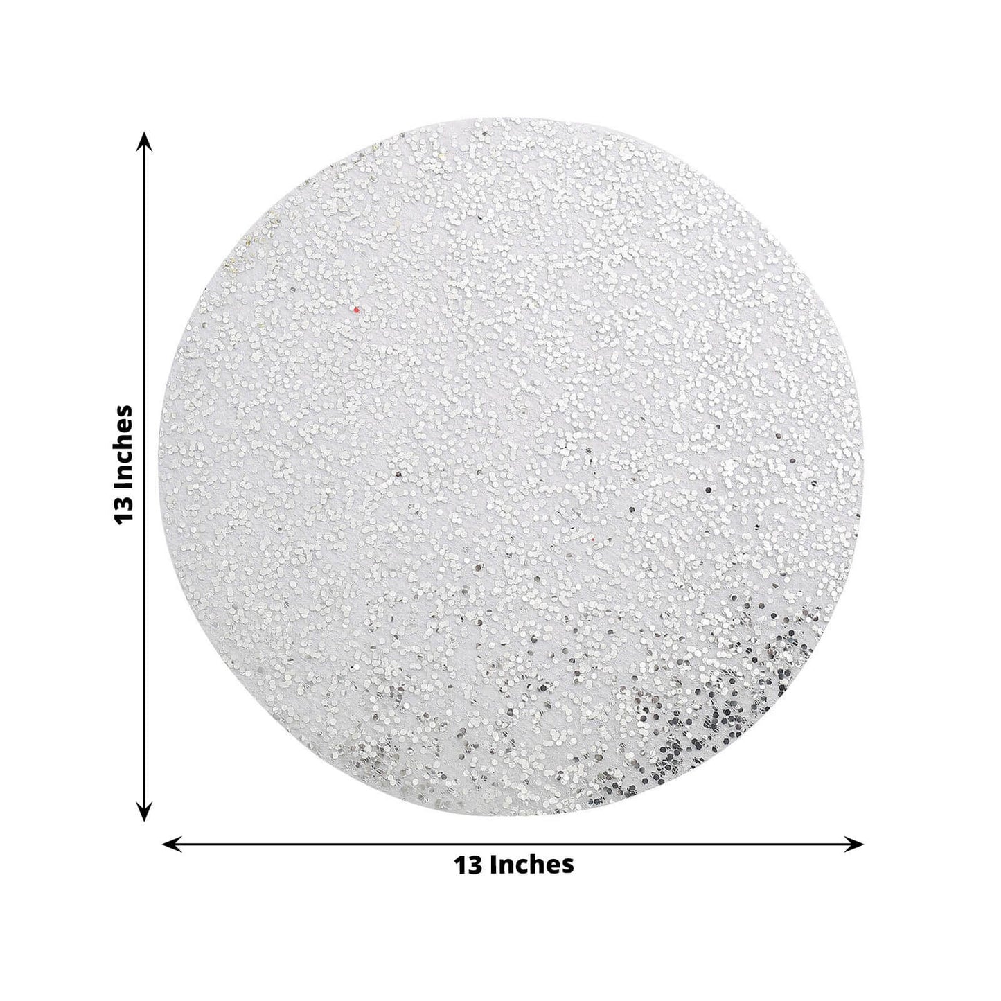 50-Pack Table Placemats Sequin Design Metallic Silver Round - Mesh Disposable Dust-Free Dining Mats 13"
