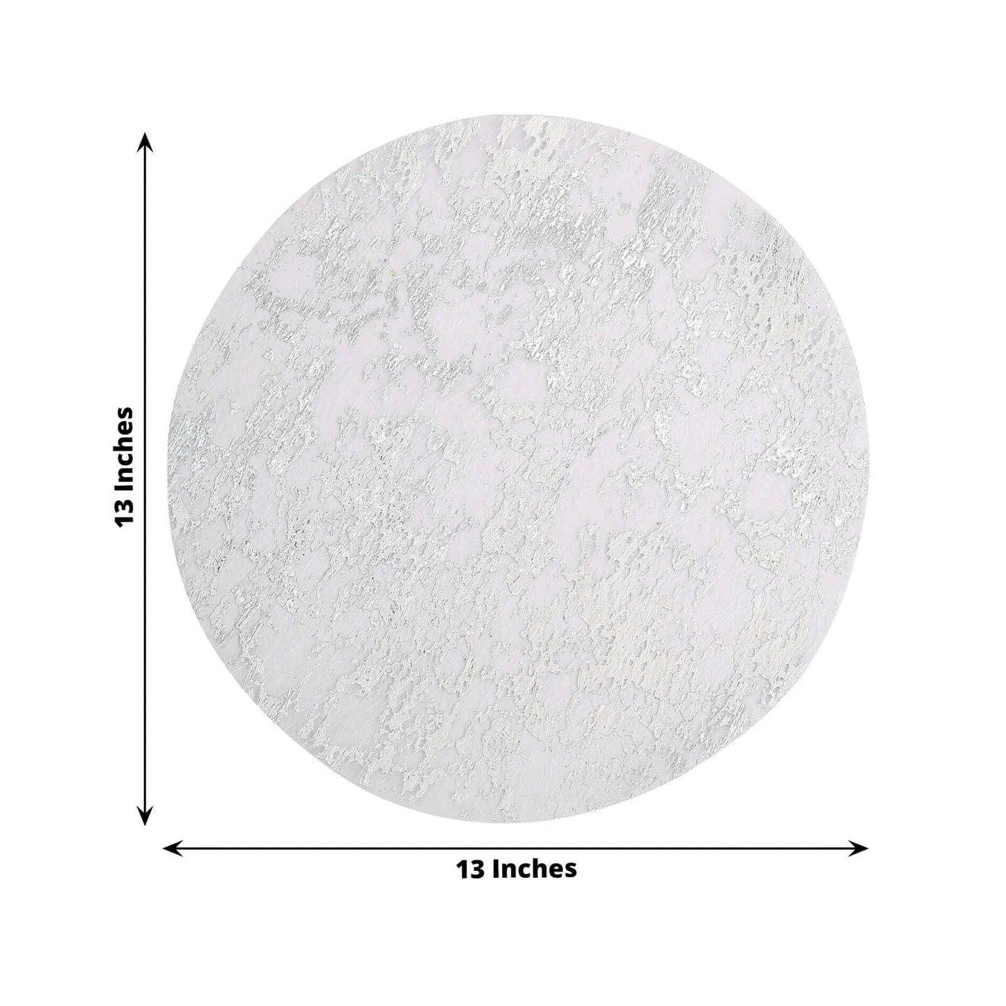 50-Pack Table Placemats Foil Design Metallic Silver Round - Mesh Disposable Shiny Dining Mats 13"