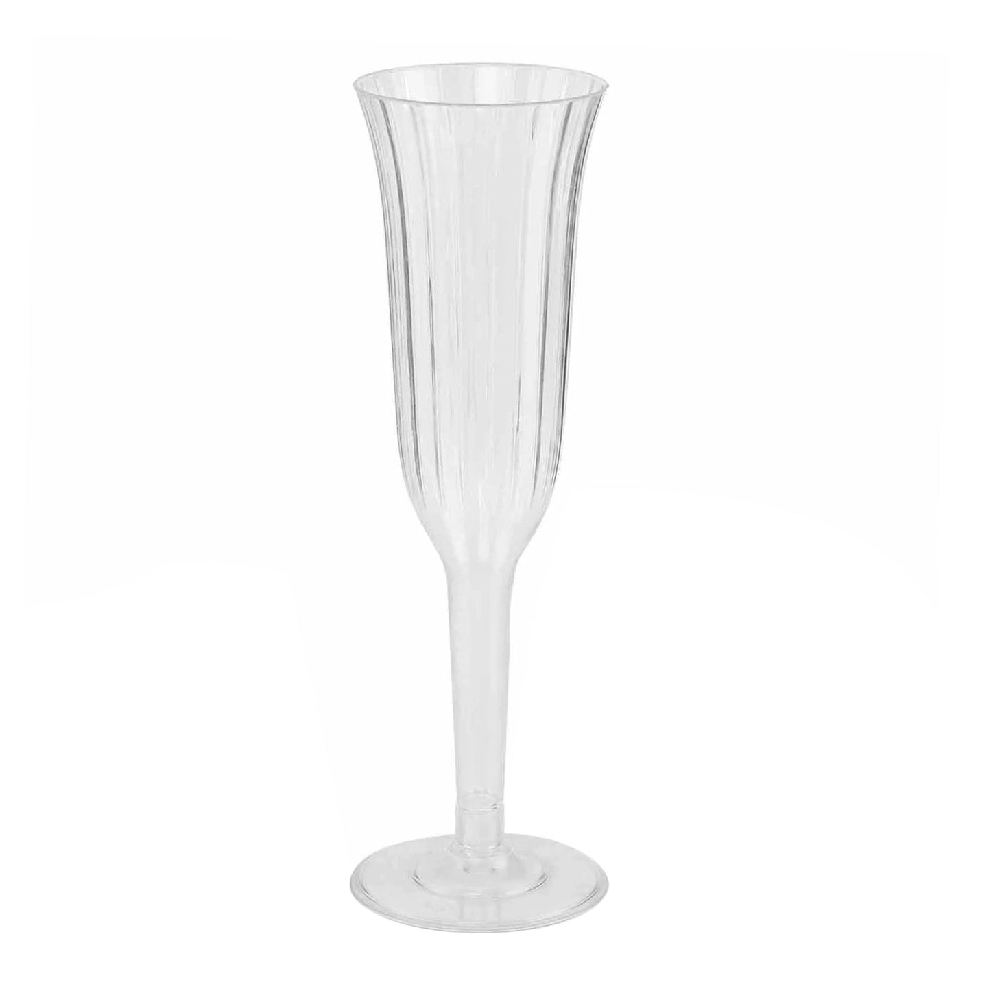 12-Pack Plastic Champagne Flutes Clear Flared Design - Lightweight Disposable Toasting Glasses 6oz