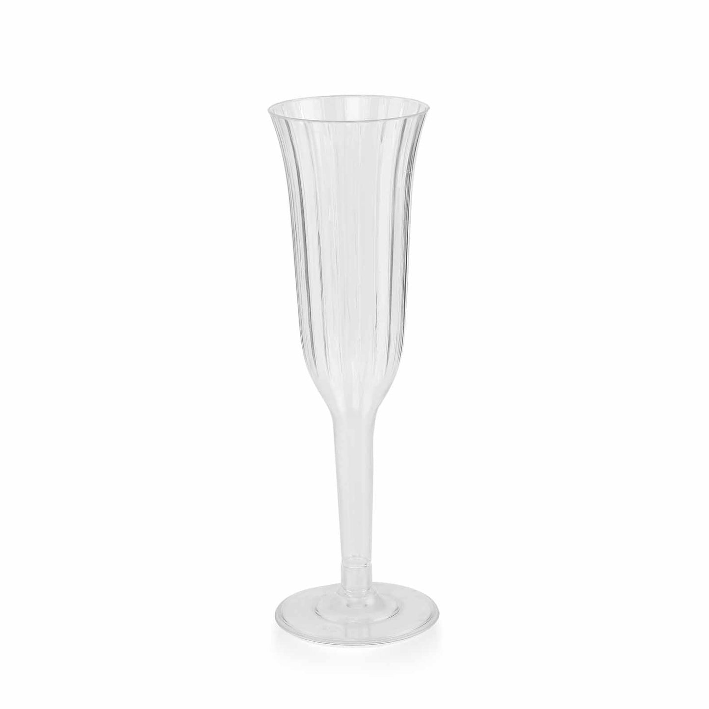 24-Pack Plastic Champagne Flutes Clear Flared Design - Lightweight Disposable Toasting Glasses 6oz
