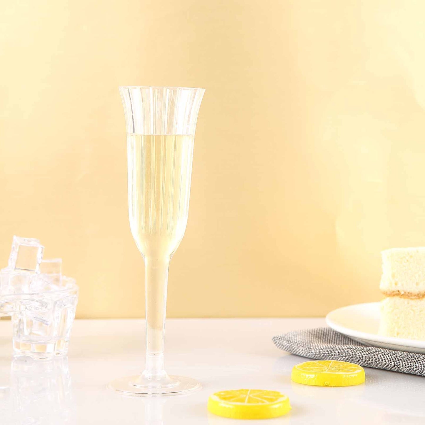 24-Pack Plastic Champagne Flutes Clear Flared Design - Lightweight Disposable Toasting Glasses 6oz