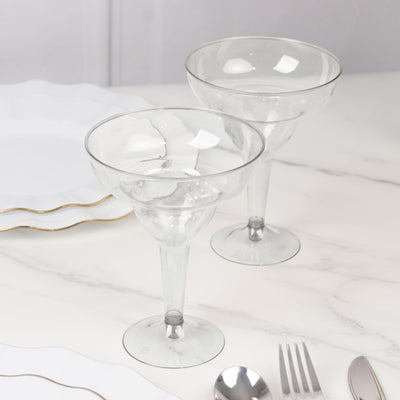 20-Pack Plastic Margarita Glasses Clear - Sturdy Disposable Glasses for Pina Coladas 10oz