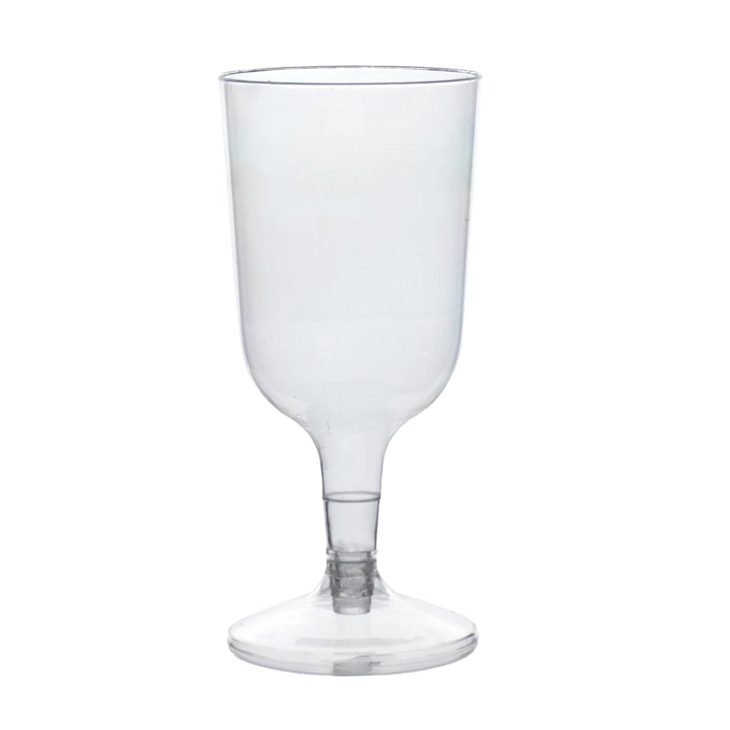 24 Pack Clear Plastic Wine Glasses 6oz Short Stem Disposable Party Cups with Detachable Base