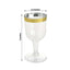 12-Pack Plastic Short Stem Wine Glasses Clear/Gold Rim - Stylish Disposable Drinkware 6oz