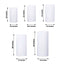 Set of 5 White Metal Cylinder Pillar Prop Stands For Wedding Aisle, Round Plinth Pedestal Display Boxes - 20",22",24",28",32"