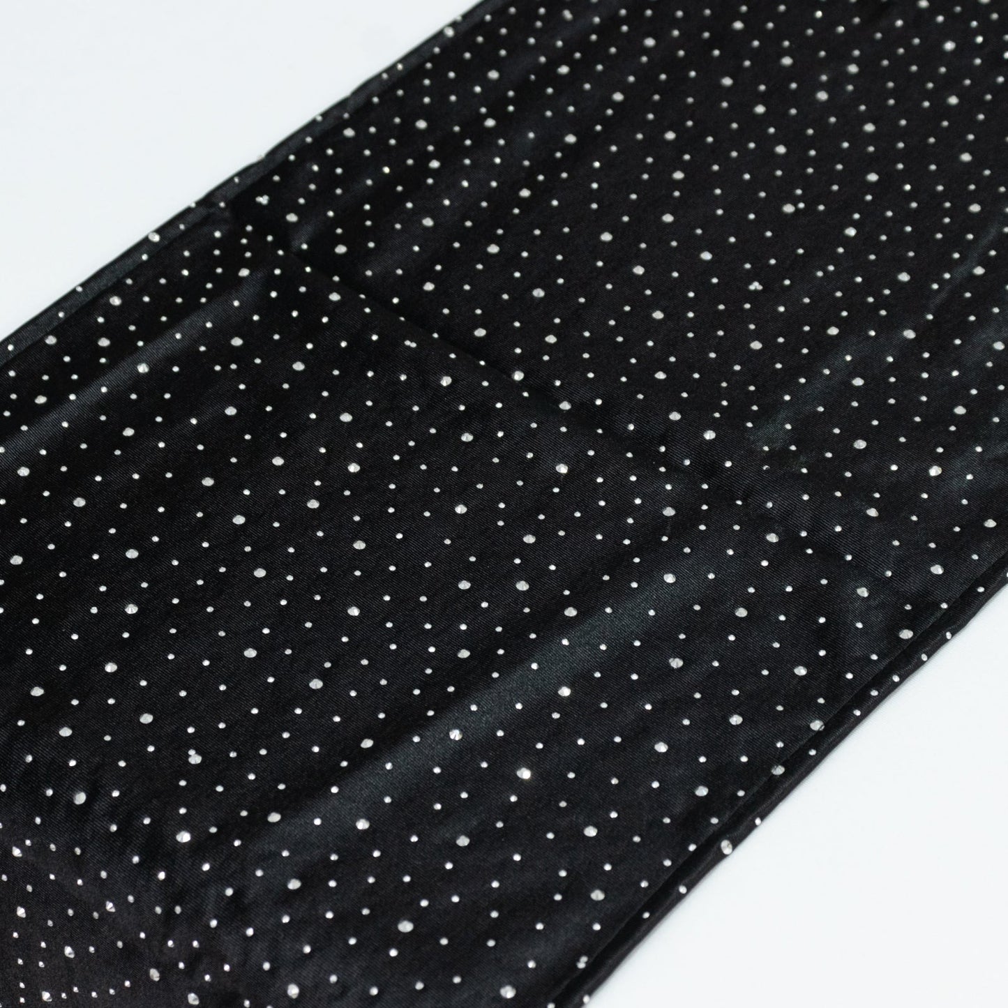 Black Scuba Table Runner with Rhinestone Accents - 12"x108" Wrinkle-Free Table Linen