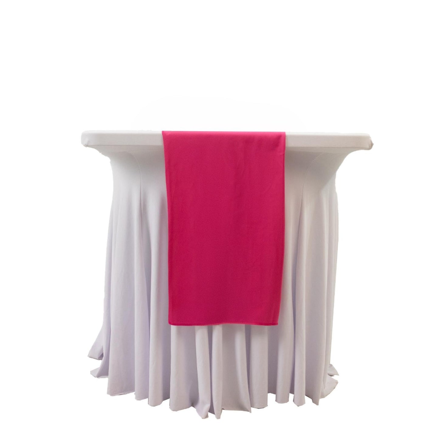 Scuba Polyester 12"x108" Table Runner Fuchsia - Wrinkle-Free Table Linen