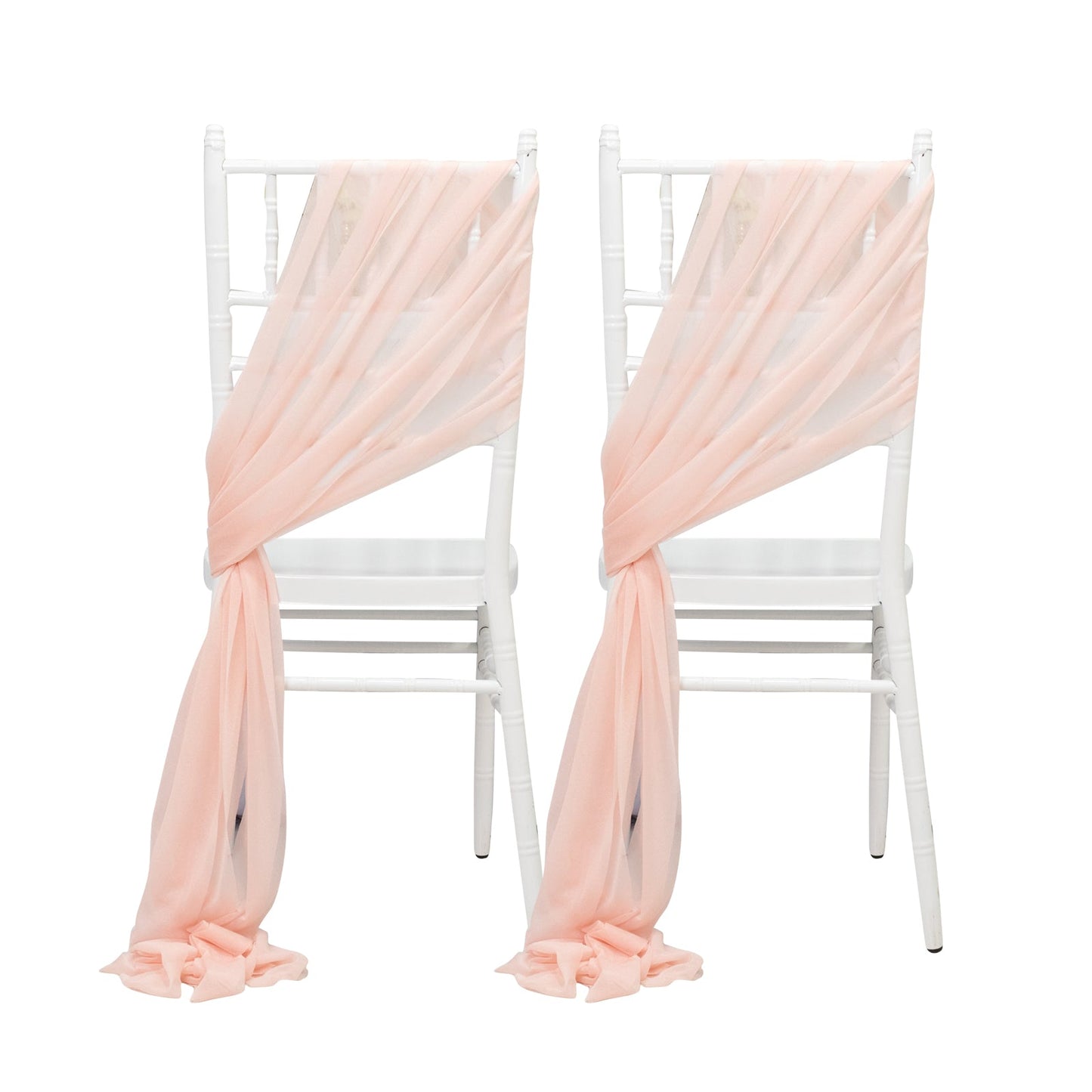20-Pack Sheer Chair Drape Decor in Blush â€“ 9ft Shimmer Sash, Wrinkle-Free