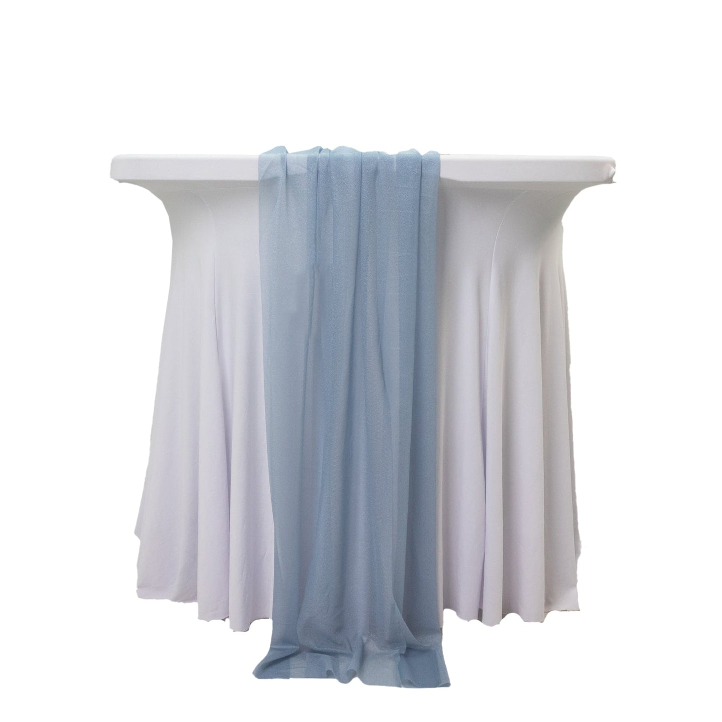 20-Pack 9ft Sheer Table Runners â€“ Dusty Blue Shimmer Sheer Drapes, Wrinkle-Free