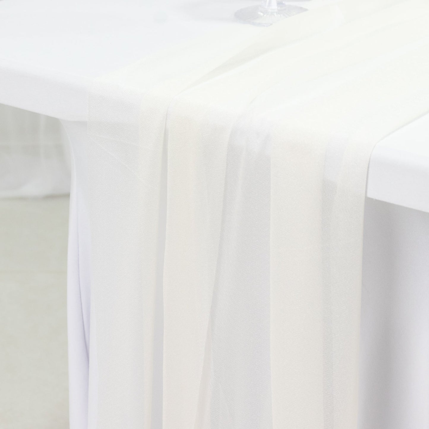 20-Pack 9ft Sheer Table Runners â€“ Ivory Shimmer Sheer Drapes, Wrinkle-Free