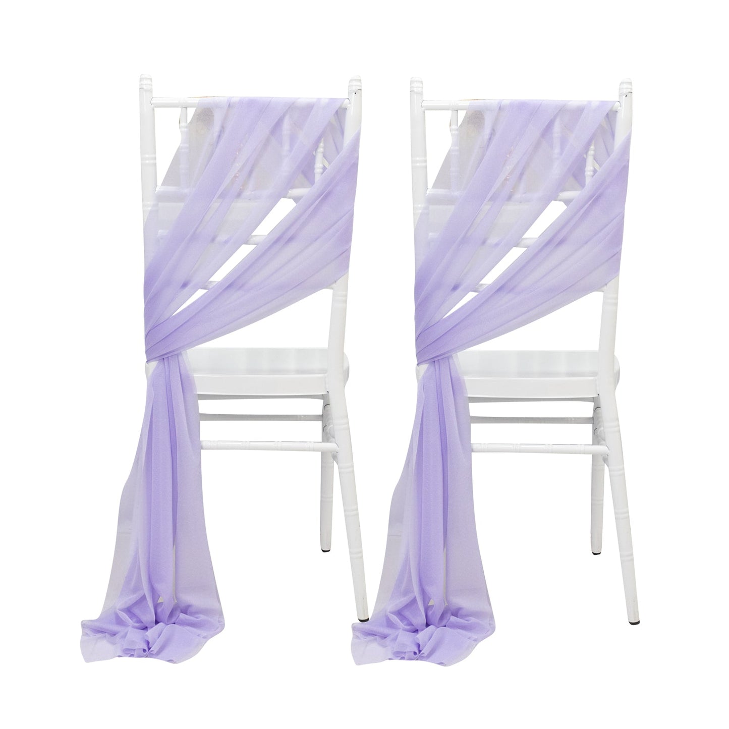 20-Pack Sheer Chair Drape Decor in Lavender Lilac â€“ 9ft Shimmer Sash, Wrinkle-Free